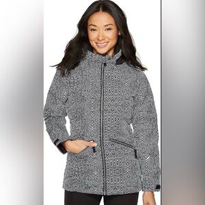 Marmot Black & White Geometric Quilted Puffer Jacket